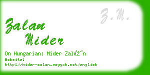 zalan mider business card